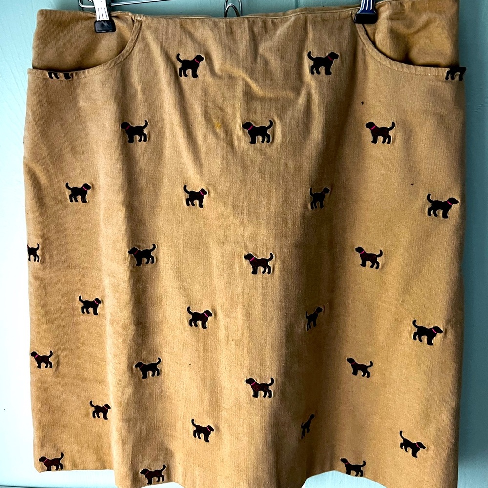 Lilly Pulitzer White Label Corduroy Skirt Tan Brown Dog